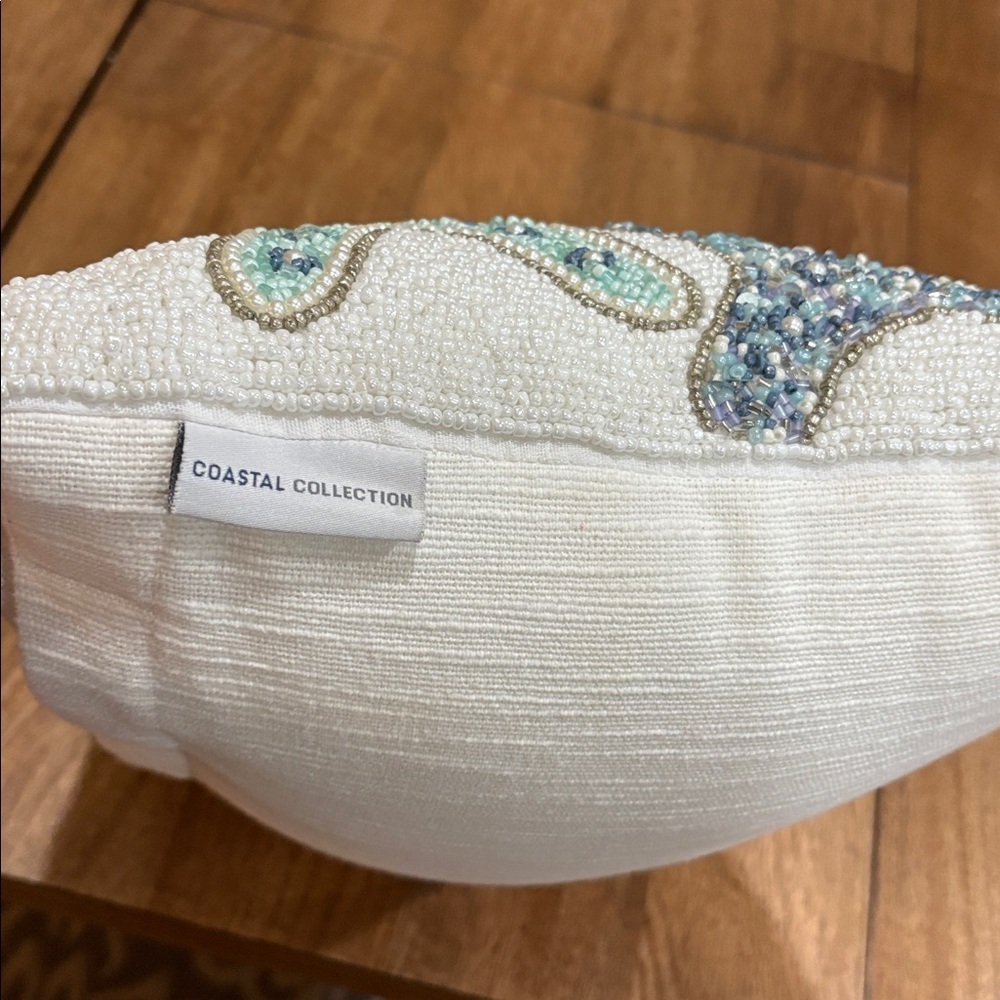 Coastal Collection Starfish Accent Throw Pillow Fully Beaded Front - Picture 4 of 7